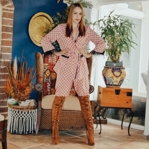 NWT Plaid Feather Spring Vintage Pant Suit Set S:M - Picture 5 of 15